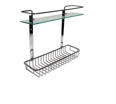 Accesorio Repisa Doble Con 1 Cristal - Niquel Cromo Kurymar