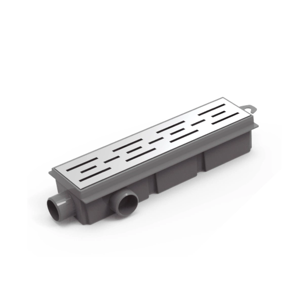 Desague Ideal lineal encastrable 30 cm base ABS rejilla paralela acero 12110