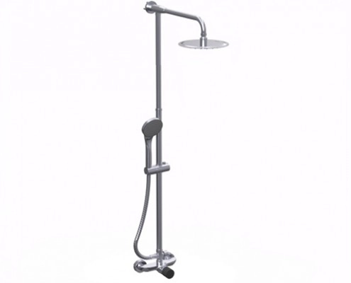 Griferia de ducha Hidromet Texture exterior c/transf y barral duchador 9805CRNE