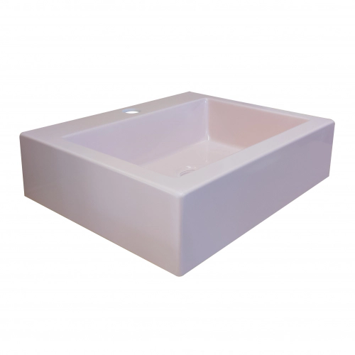 Bacha de Apoyo Cuadrada Jane Solid Surface Rosa 3 ag