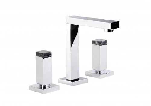 Griferia lavatorio Haaz Bellagio cromo/negro marquina