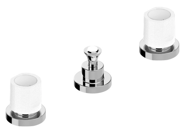 Griferia de bidet Hidromet Viena c/transf cromo blanco 01023CRBL