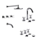 Griferia baño completa Fv Alerce Lavatorio Ducha Bidet Cromo