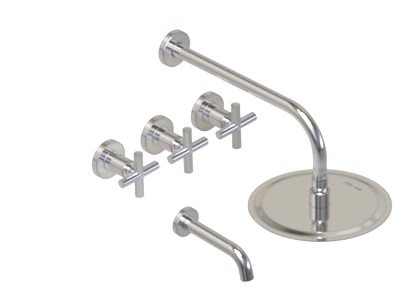 Griferia de ducha Hidromet Sun c/transf cromo 4503