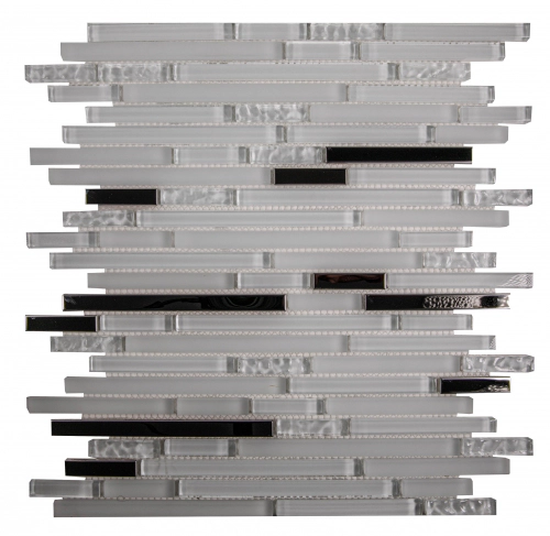 Arren Malla ICE mix vidrio Liso blanco y esmerilado 30x30