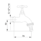 Grifería de lavadero FV 13 mm jardin para manguera 0436.01-13