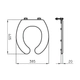 Asiento Ferrum espacio en ''U'' sin tapa ESP-TP-003-BL