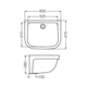 Pileta Ferrum 60x48 lavadero sin fregadero blanca SVA-PD-004-BL