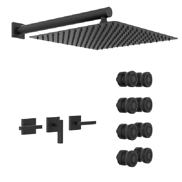 Griferia de ducha Hidromet Block 2V c/escocesa lever black 03467NEGR