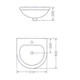 Bacha de lavatorio Ferrum 50 cm avignon 1 agujero blanco AVI-MS-002-BL