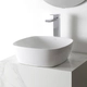 Bacha de lavatorio Ferrum 40x40cm tori slim blanca TOR-BH-076-BL