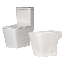 Inodoro largo c/asiento deposito y bidet Aqua Kitchen-West COMBO AQUA-BL