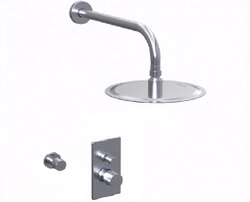 Griferia de ducha Hidromet Texture 2V c/lluvia y escocesa cromo 9813CRCR