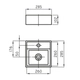Bacha de baño Ferrum tori cuadrada mini TOR-BH-070-BL