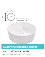 Bacha Pringles Cilindrica Grande de apoyo suoperfina 3205-04 bco