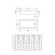 Bañera Ferrum Luxing 160x70x37 BL16S B BCH-BA-035-BL