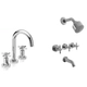 Griferia baño completa Peirano Crown Lavatorio Ducha Cromo
