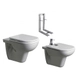 Juego Baño Ferrum Bari de Colgar Inodoro Bidet Tapas