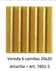 Piso de cemento Lanik 20x20 c/6 vainillas amarilla 7601.5