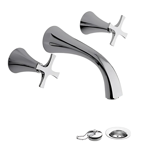 Grifería de lavatorio FV alesia cromo de pared 0203/49-CR