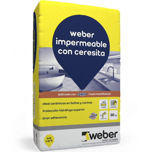 Adhesivo Impermeable Weber X 30kg - Con Ceresita