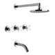 Griferia baño completa Fv Alerce Lavatorio Ducha Bidet Cromo