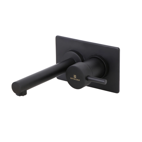 Griferia monocomando lavatorio pared Estalgrif Arona black 750/011-10