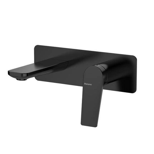 Grifería lavatorio monoc pared Peirano wave black alto 63-168N