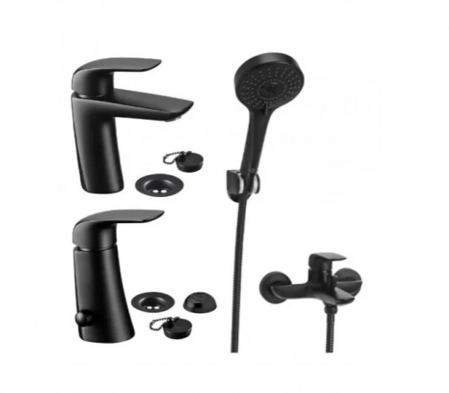 Combo Grifería Fv Epuyen Lav Ducha Exterior Bidet Negro
