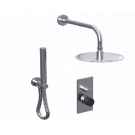 Griferia de ducha Hidromet Texture 2V c/lluvia y duchador Cromo negro 9812CRNE