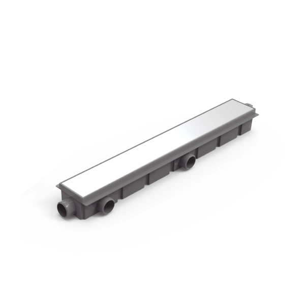 Desague Ideal Encastrable 60cm base ABS rejilla acero inox bco 12150