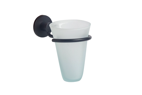 Accesorio de baño Ottone Portavaso Basic negro mate