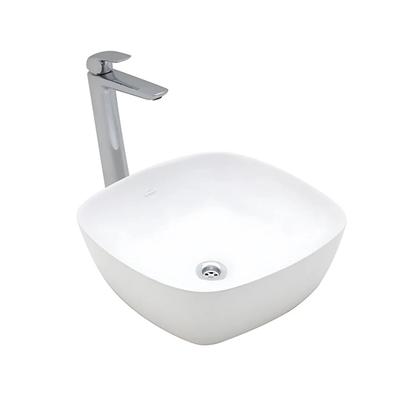 Bacha de lavatorio Ferrum 40x40cm tori slim blanca TOR-BH-076-BL