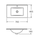 Mesada Ferrum 75 cm cadria con bacha 1 Ag CDR-MS-005-BL