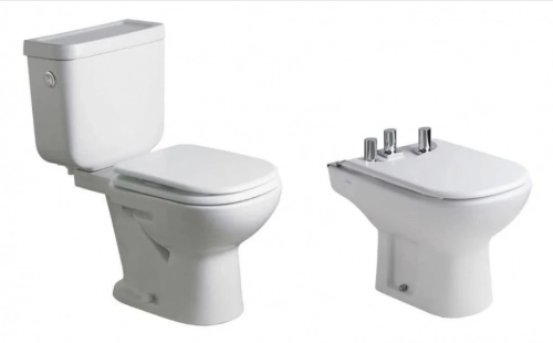 Combo de Baño Ferrum Bari Inodoro Tapa Mochila y Bidet 3 Ag
