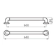 Barral Ferrum 60 cm traful recto rojo ESP-BR-015-RO