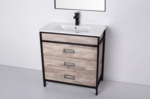 Mueble Campi Iron roble vintage 80 cm con mesada 1 ag