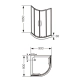 Cabina Ferrum Semicircular 2 ptas vidrio transparente NC9QZ