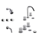 Griferia Baño Completa Fv Radal Lavatorio+Ducha 2 Ll. Bidet