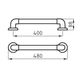 Barral recto Ferrum 40cm traful blanco ESP-BR-013-BL