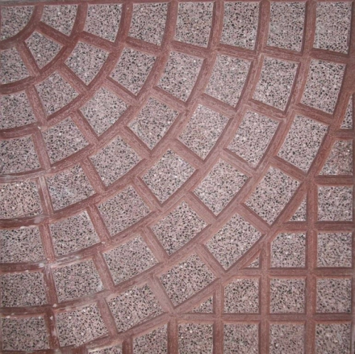 Baldoson Lanik 40x40 Adoquinado circular rojo/negro 8304