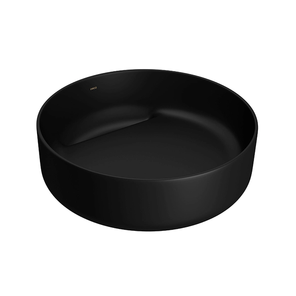 Bacha Deca Slim Redonda de apoyo s/ag 40x40x13,5 negro mate L.12040.VO.94