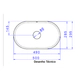 Bacha de apoyo Deca Oval Slim negra L.14050.94