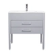 Vanitory Campi curve 80 gris con mesada loza 3 agujero