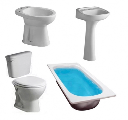 Juego baño Andina Ferrum + bañera de chapa 1.50mts