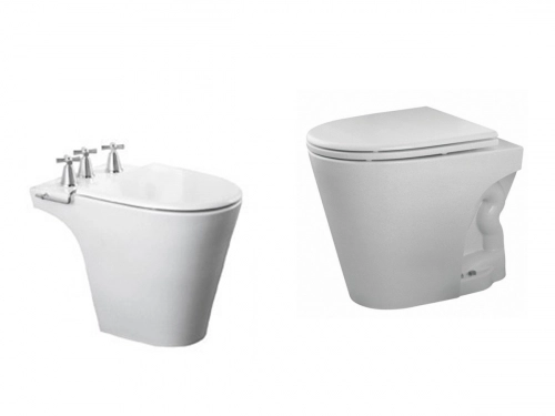 Baño Ferrum Marina Inodoro corto Bidet Asiento&