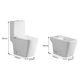 Inodoro largo c/asiento deposito y bidet Aqua Kitchen-West bco COMBO AQUA-BL