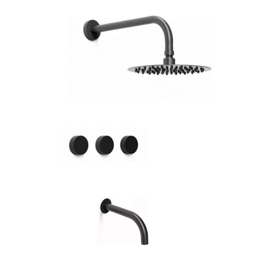 Hidromet griferia ducha c/transf texture black 9808negr