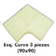 Piso Atermico Lanik 90x90 Esq curvo 3 pz crema 6921