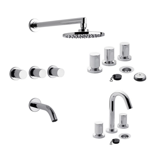 Griferia Baño Completa Fv Oregon 18 Lavatorio Bidet Ducha Mo